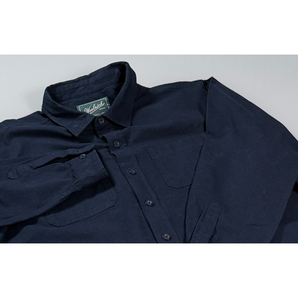 WOLLRICH Green Label Collection Solid Blue 100% Cotton Mens Casual Shirt - XXL